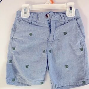 Janie and Jack light denim frog shorts 18-24 mo